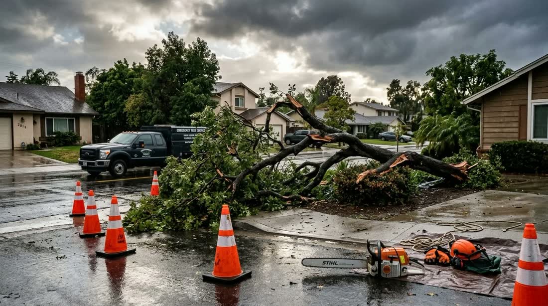 Emergency tree response after a North County storm
